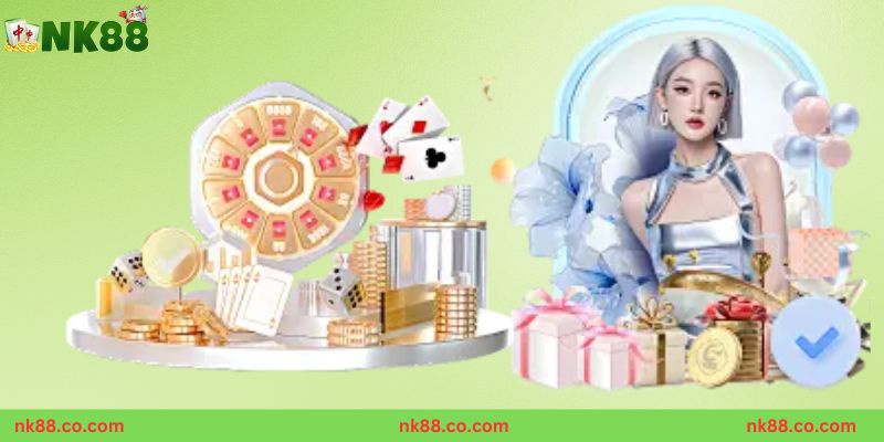 Bàn chơi Baccarat và Roulette trong sảnh casino NK88