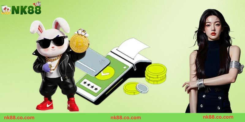 Giao diện người chơi thực hiện Nạp tiền NK88 bằng chuyển khoản và ví điện tử