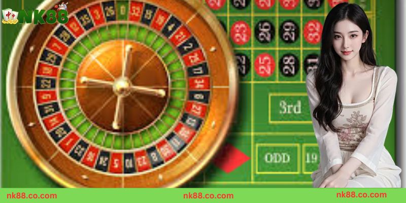 Giao diện trò chơi Roulette quay số trực tuyến tại NK88