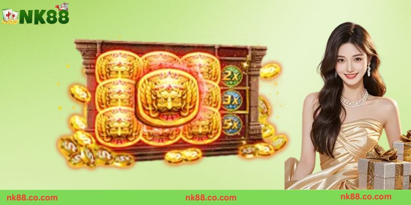 Hiệu ứng jackpot nổ trong game Nổ hũ NK88 khi người chơi trúng thưởng lớn
