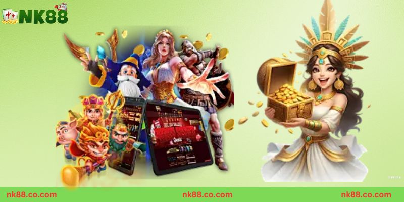 Không gian sảnh casino với dealer thật tại NK88